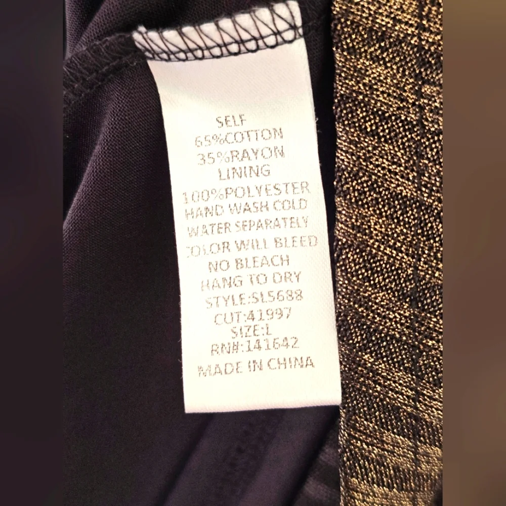 She + Sky Bronze Metallic Gold Brown Ribbed Swing Strappy Back Dress Size Large - Picture 6 of 11